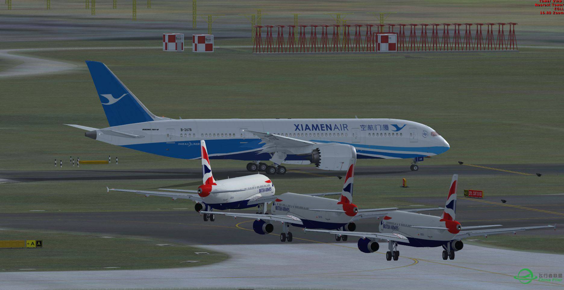 FSX EGLL with XIAMEN AIR b787-56 