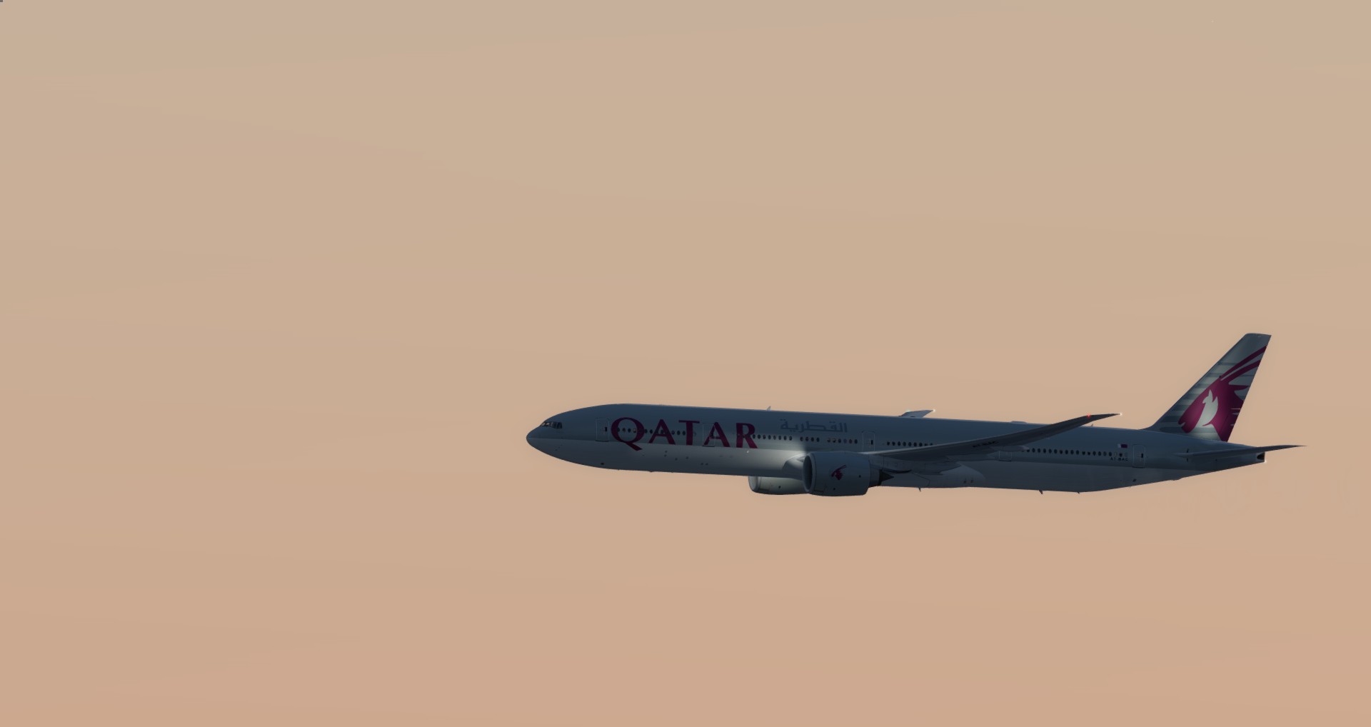 P3D V4 77W Qatar Airways ZGGG-OTHH-7492 