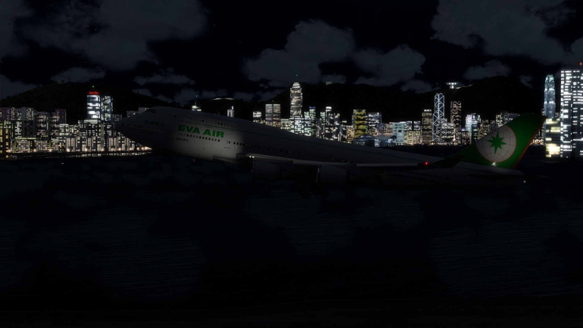 长荣航空747-45EM VHHX-VHHX夜间飞行-8806 