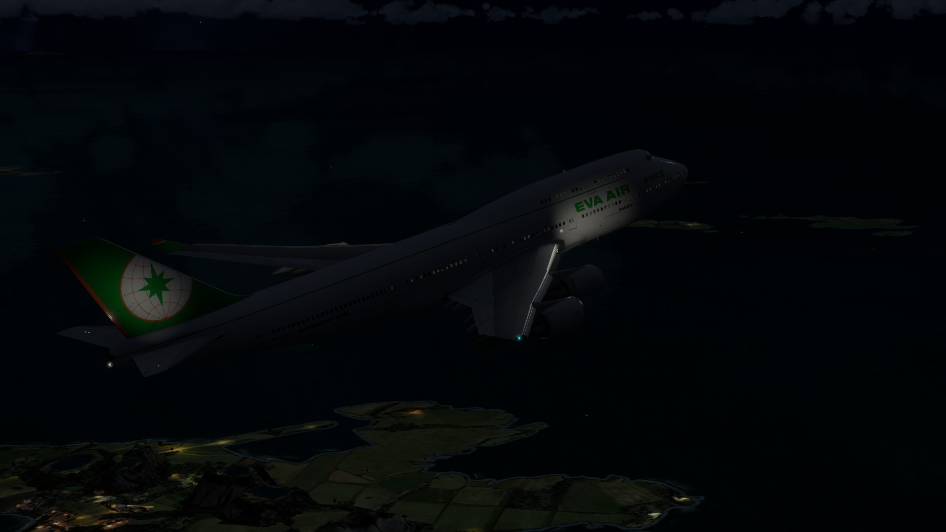 长荣航空747-45EM VHHX-VHHX夜间飞行-9067 