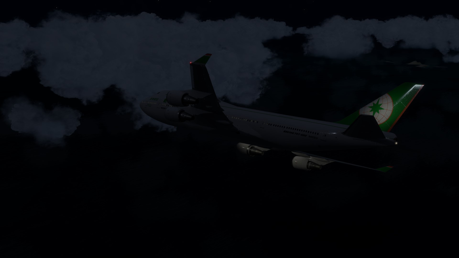 长荣航空747-45EM VHHX-VHHX夜间飞行-5550 
