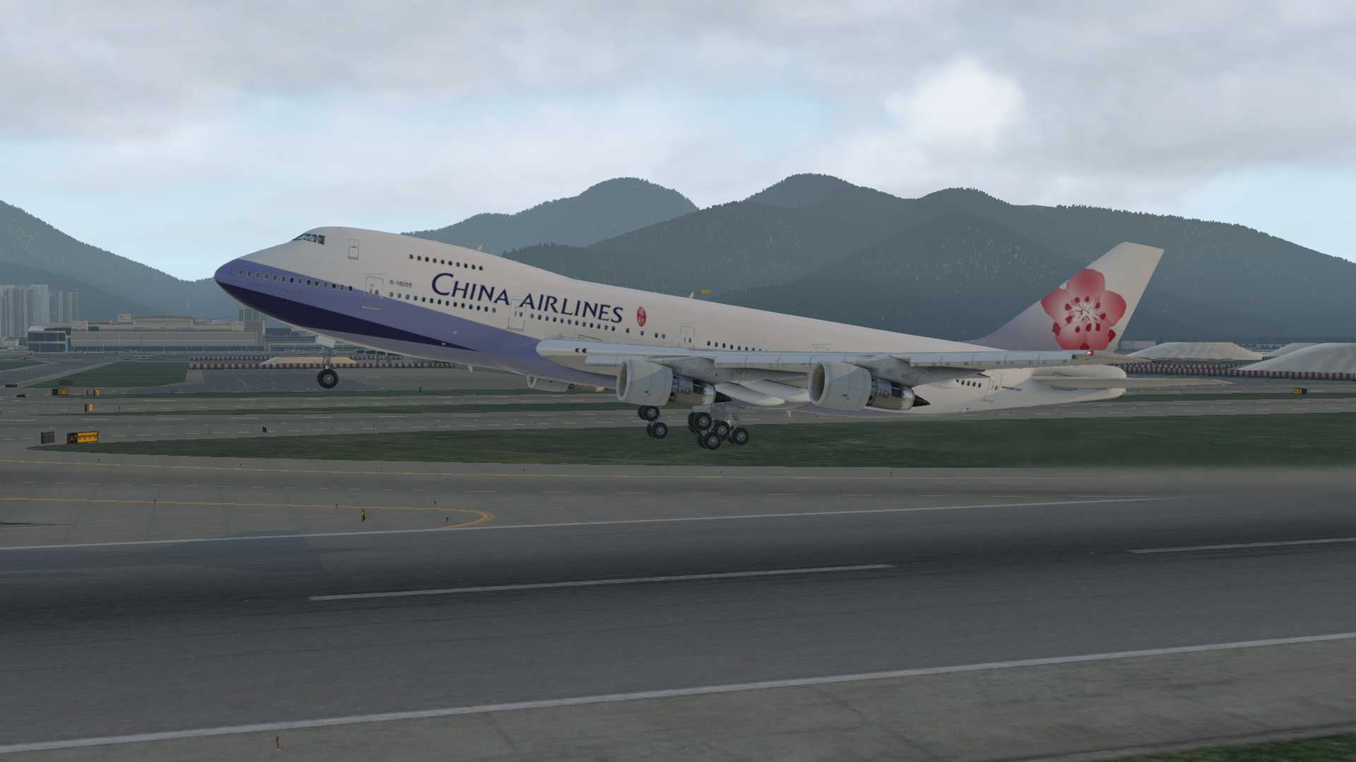 华航747-209B，香港-台北-732 
