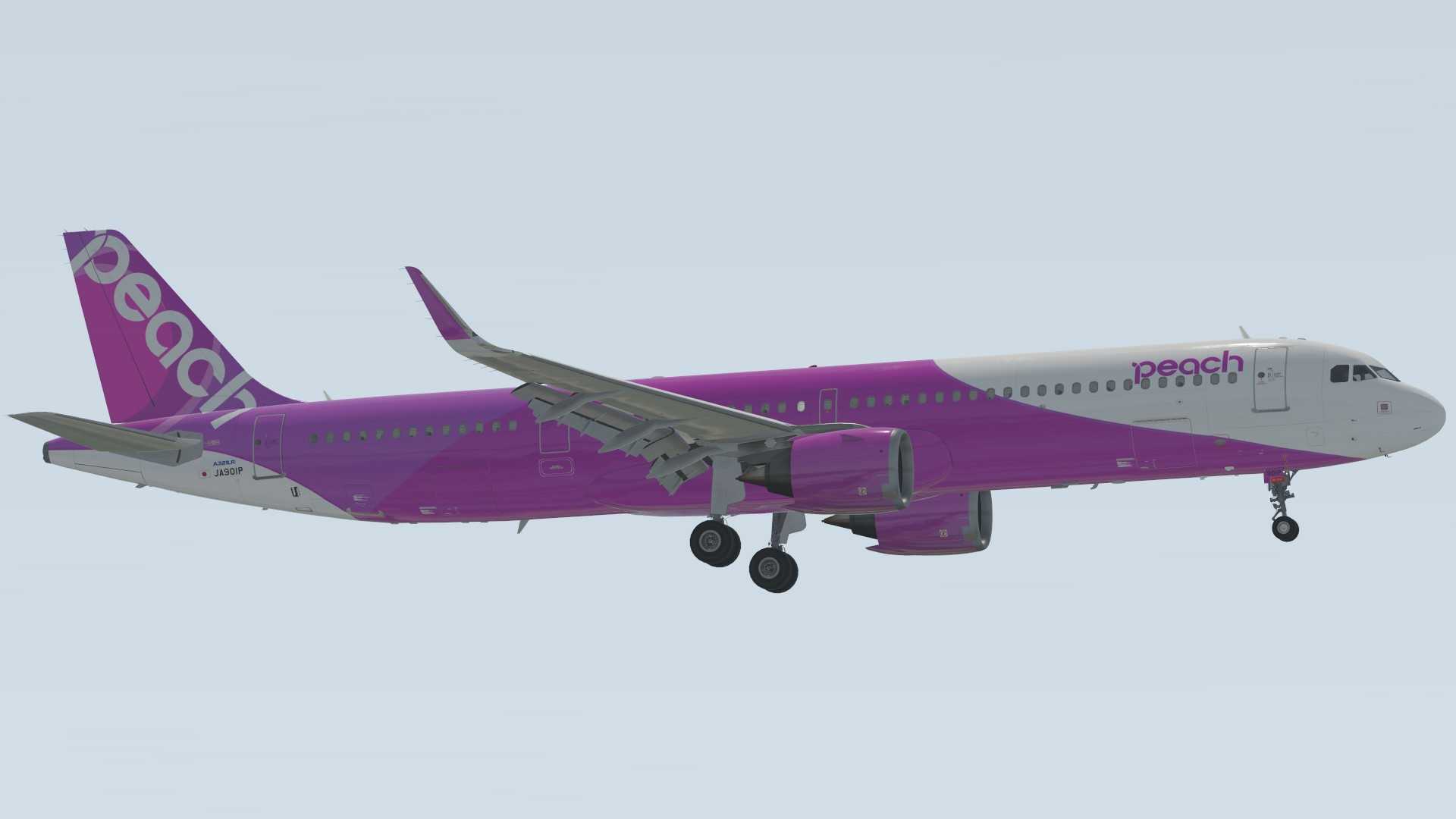 乐桃航空321N落地那霸机场-4738 