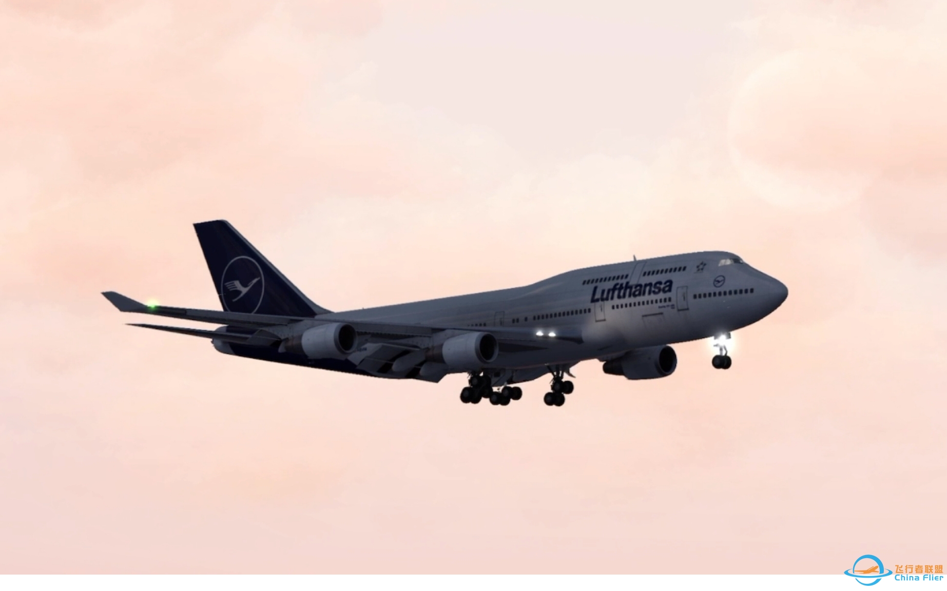 【Aerofly】暮色下的B744降落夏威夷火奴鲁鲁机场-2565 